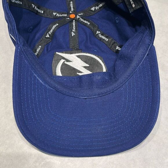 Fanatics Tampa Bay Lightning Hat Cap Blue White Embroidered NHL Adjustable Hocke - Picture 8 of 12